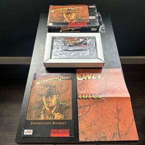 Indiana Jones Greatest Adventures (SNES) CIB W/ Poster Partially Shrink Wrapped